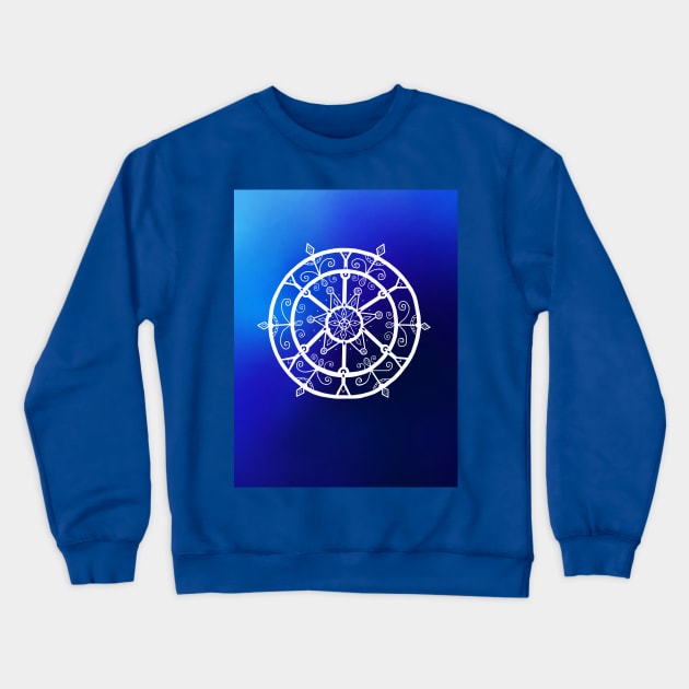 Giant Nautical Winter Snowflake Crewneck Sweatshirt by Art by Deborah Camp